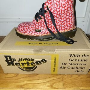 Dr. Martens Red and White Boots